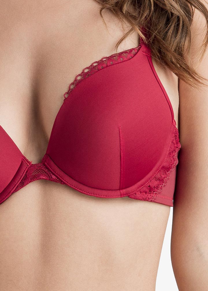 Soutien-gorge push-up en micro & dentelle